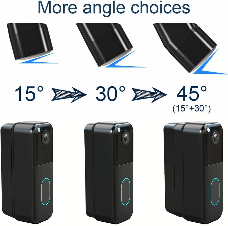 Gresus Blink Doorbell Mount, Adjustable (15 to 45 Degrees) Corner Mount,No-Drill Mounting Bracket for Blink Doorbell Camera(1st & 2nd Gen), Wide Viewing Angle Mount,Black - Image 4